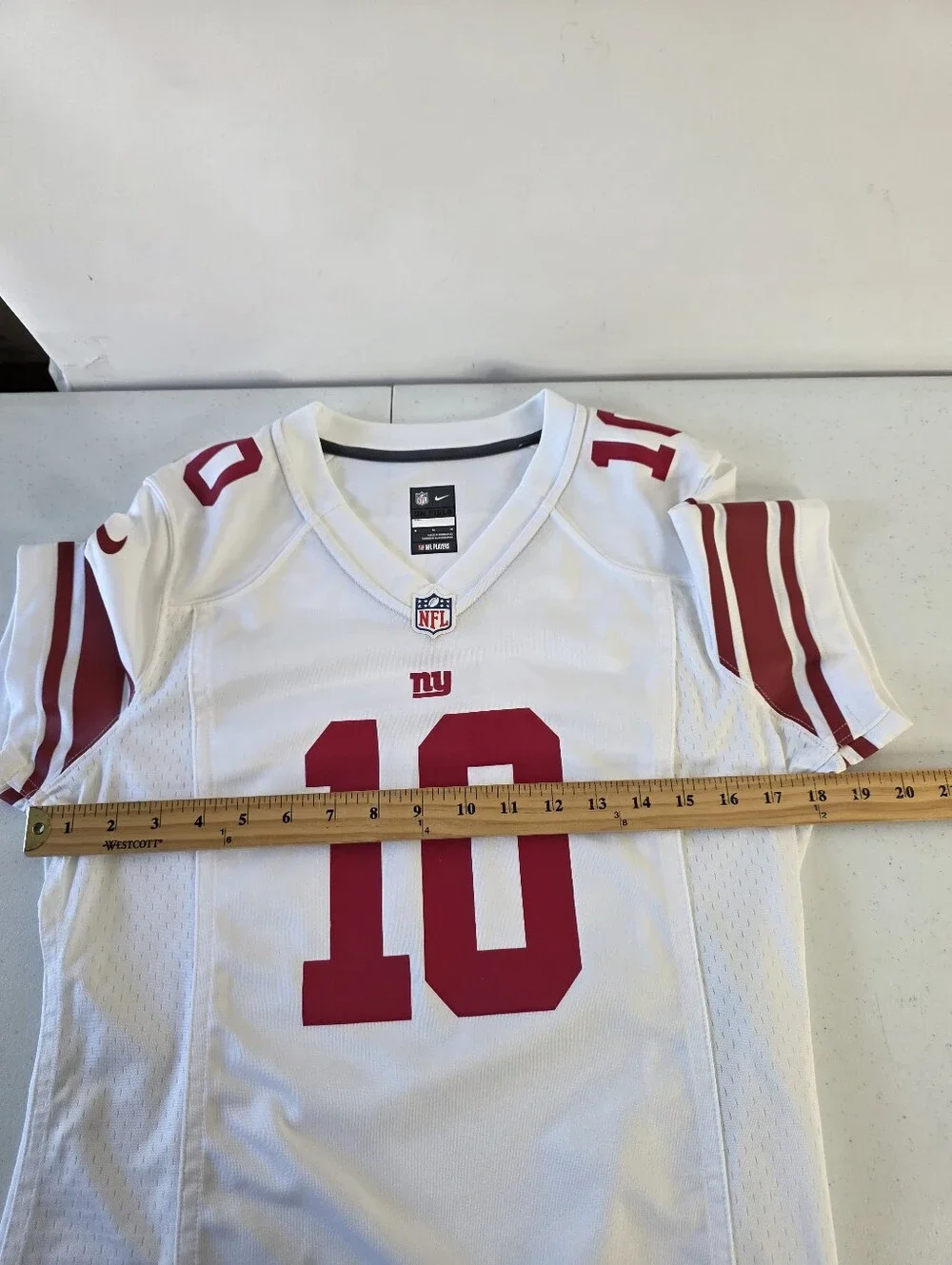 Nike New York Giants On Field‎ Eli Manning Jersey Size M Adult NFL White V-Neck